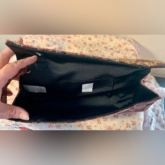 Target Limited Edition Embroidered Evening Clutch - Burgundy and Gold - Picture 7 of 8